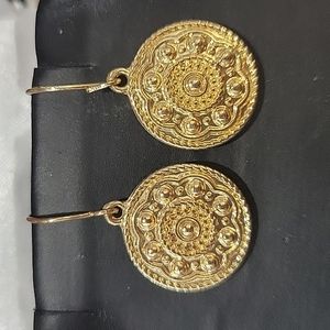 Gold Mini Medallion Shaped Earrings